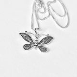 Sterling Silver Butterfly Necklace, Boho Necklace, Silver Chain, Spirit Bug Jewelry