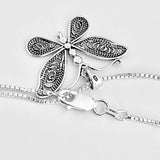 Sterling Silver Butterfly Necklace, Boho Necklace, Silver Chain, Spirit Bug Jewelry