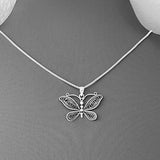 Sterling Silver Butterfly Necklace, Boho Necklace, Silver Chain, Spirit Bug Jewelry