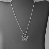 Sterling Silver Butterfly Necklace, Boho Necklace, Silver Chain, Spirit Bug Jewelry