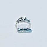 Sterling Silver White Lab Opal Crown Ring with CZ, Silver Rings, Princess, Queen