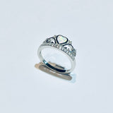 Sterling Silver White Lab Opal Crown Ring with CZ, Silver Rings, Princess, Queen