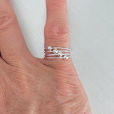 Sterling Silver Wire Band Toe Ring with Sliding Balls, Delicate Cuff Bead Rings