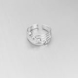 Sterling Silver Wire Band Toe Ring with Sliding Balls, Delicate Cuff Bead Rings