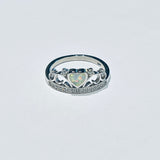 Sterling Silver White Lab Opal Crown Ring with CZ, Silver Rings, Princess, Queen