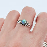 Sterling Silver Abalone Ring with Swirl, Silver Rings, Seashell Jewelry, Ocean Shells