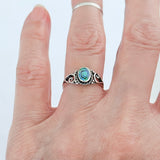 Sterling Silver Abalone Ring with Swirl, Silver Rings, Seashell Jewelry, Ocean Shells
