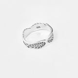 925 Sterling Silver Unisex Eternity Feather Band Ring | Boho Angel Wing Spirit Rings