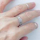 925 Sterling Silver Unisex Eternity Feather Band Ring | Boho Angel Wing Spirit Rings