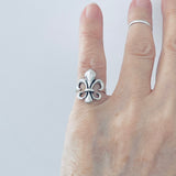Sterling Silver Fleur De Lise Ring, Silver Rings, Saints Ring, France Symbol