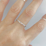 Sterling Silver Dainty Stackable Twist Ring | Braided Band Wedding Jewelry