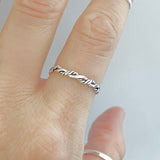 Sterling Silver Dainty Stackable Twist Ring | Braided Band Wedding Jewelry