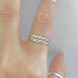 Sterling Silver Dainty Stackable Twist Ring | Braided Band Wedding Jewelry