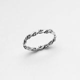 Sterling Silver Dainty Stackable Twist Ring | Braided Band Wedding Jewelry