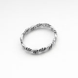 Sterling Silver Dainty Stackable Twist Ring | Braided Band Wedding Jewelry