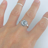 925 Sterling Silver Medium Moon And Sun Ring | Boho Celestial Sunshine Jewelry