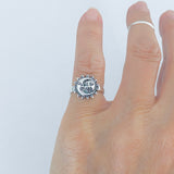 925 Sterling Silver Medium Moon And Sun Ring | Boho Celestial Sunshine Jewelry