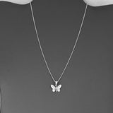 Sterling Silver Small Dainty Butterfly Necklace, Silver Chain, Spirit Bug Jewelry