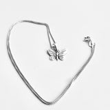 Sterling Silver Small Dainty Butterfly Necklace, Silver Chain, Spirit Bug Jewelry