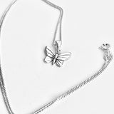 Sterling Silver Small Dainty Butterfly Necklace, Silver Chain, Spirit Bug Jewelry