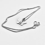Sterling Silver Small Dainty Butterfly Necklace, Silver Chain, Spirit Bug Jewelry