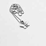 Sterling Silver Small Dainty Butterfly Necklace, Silver Chain, Spirit Bug Jewelry