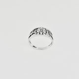 Sterling Silver Dainty Flower Ring with Swirls, Boho Jewelry, Swirly Floral Rings