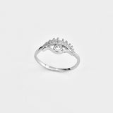 Sterling Silver CZ Eye Ring, Religious Ring, Evil Eyes, Silver Rings, protector Ring