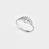 Sterling Silver CZ Eye Ring, Religious Ring, Evil Eyes, Silver Rings, protector Ring