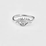 Sterling Silver CZ Eye Ring, Religious Ring, Evil Eyes, Silver Rings, protector Ring