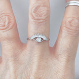 Sterling Silver CZ Eye Ring, Religious Ring, Evil Eyes, Silver Rings, protector Ring