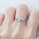 Sterling Silver CZ Eye Ring, Religious Ring, Evil Eyes, Silver Rings, protector Ring