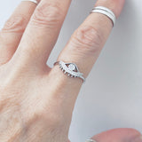 Sterling Silver CZ Eye Ring, Religious Ring, Evil Eyes, Silver Rings, protector Ring