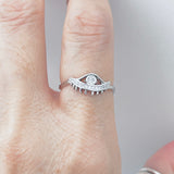 Sterling Silver CZ Eye Ring, Religious Ring, Evil Eyes, Silver Rings, protector Ring