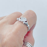 Sterling Silver CZ Heart Claddagh Ring, Silver Ring, Irish Ring, CZ Ring, Friendship Ring