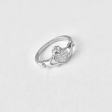 Sterling Silver CZ Heart Claddagh Ring, Silver Ring, Irish Ring, CZ Ring, Friendship Ring