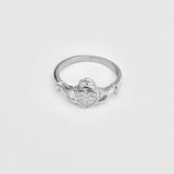 Sterling Silver CZ Heart Claddagh Ring, Silver Ring, Irish Ring, CZ Ring, Friendship Ring