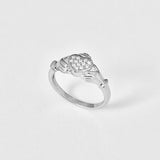 Sterling Silver CZ Heart Claddagh Ring, Silver Ring, Irish Ring, CZ Ring, Friendship Ring