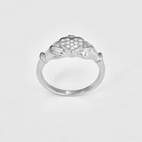 Sterling Silver CZ Heart Claddagh Ring, Silver Ring, Irish Ring, CZ Ring, Friendship Ring