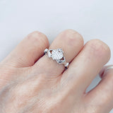 Sterling Silver CZ Heart Claddagh Ring, Silver Ring, Irish Ring, CZ Ring, Friendship Ring