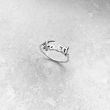 Sterling Silver Small Faith Ring, Dainty Religious Word Silver Rings, God Jewelry