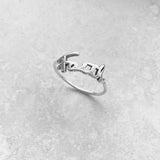 Sterling Silver Small Faith Ring, Dainty Religious Word Silver Rings, God Jewelry