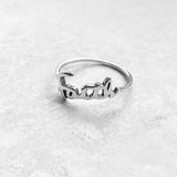 Sterling Silver Small Faith Ring, Dainty Religious Word Silver Rings, God Jewelry