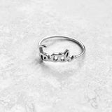 Sterling Silver Small Faith Ring, Dainty Religious Word Silver Rings, God Jewelry