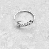 Sterling Silver Small Faith Ring, Dainty Religious Word Silver Rings, God Jewelry