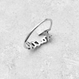 Sterling Silver Small Faith Ring, Dainty Religious Word Silver Rings, God Jewelry