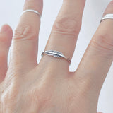 Sterling Silver Tiny Feather Ring | Dainty Angel Wing & Bird Jewelry