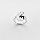 Sterling Silver Dolphin Ring, Fish Rings, Ocean Animal