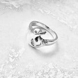 Sterling Silver Dolphin Ring, Fish Rings, Ocean Animal