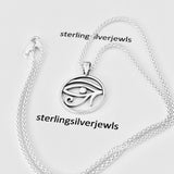 Sterling Silver Eye of Horus Necklace, Silver Chain, Religious Necklaces, Eye of Ra Chains